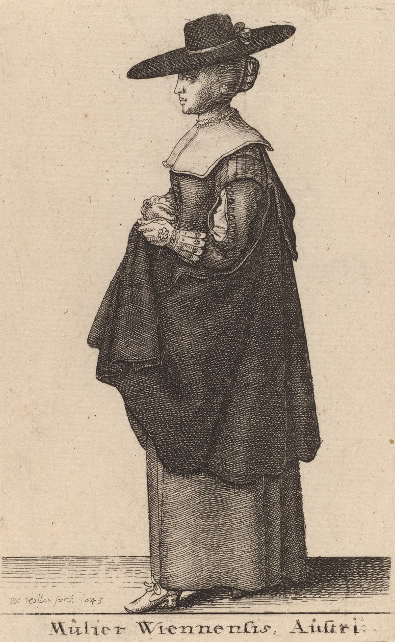 Mulier Wiennensis Austri, 1643. 作者 瓦茨劳斯·霍拉尔