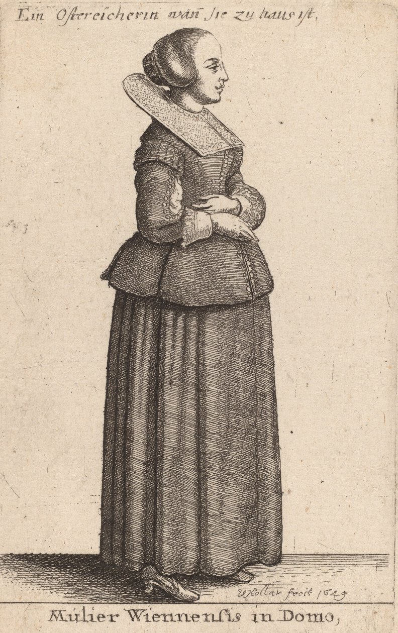 Mulier Wiennensis in Domo, 1649. 作者 瓦茨劳斯·霍拉尔