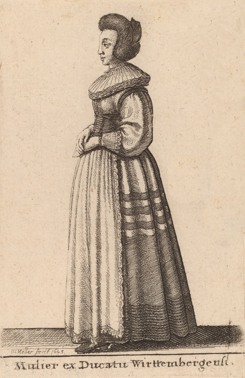 Mulier ex Ducatu Wirttembergensi, 1643. 作者 瓦茨劳斯·霍拉尔