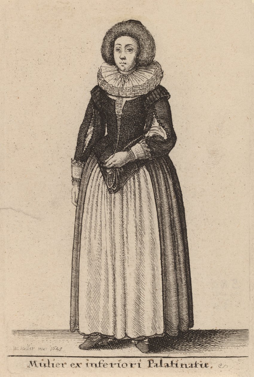 Mulier ex inferiori Palainatu, 1643. 作者 瓦茨劳斯·霍拉尔