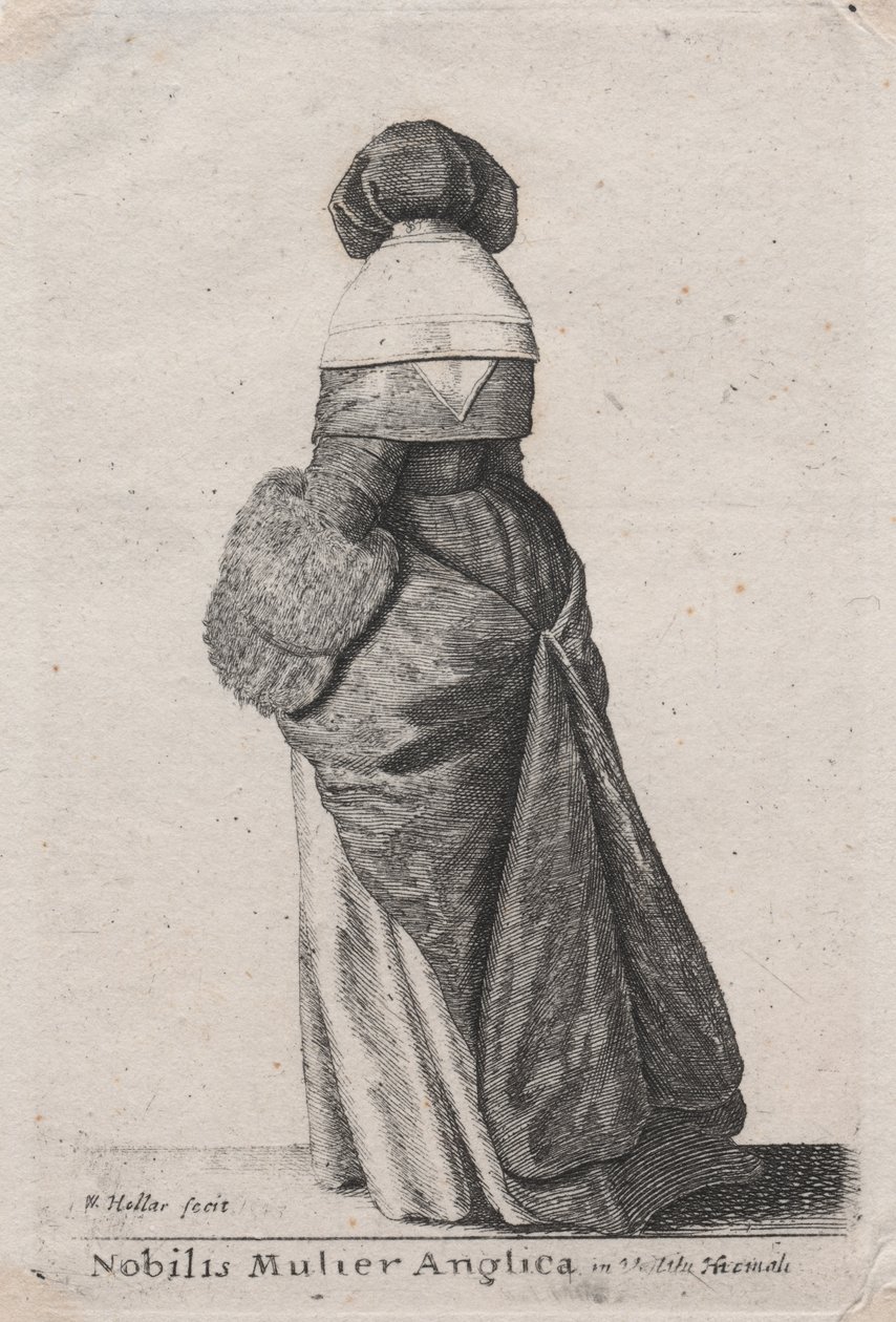 英语高贵的女人穿上冬季，1643。 作者 瓦茨劳斯·霍拉尔