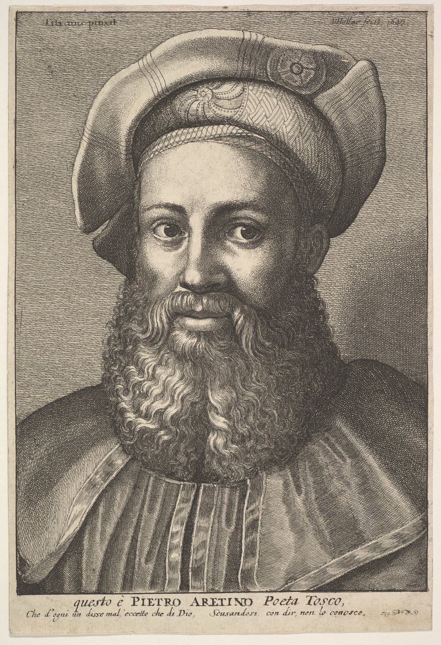 Pietro Aretino，1640年。 作者 瓦茨劳斯·霍拉尔