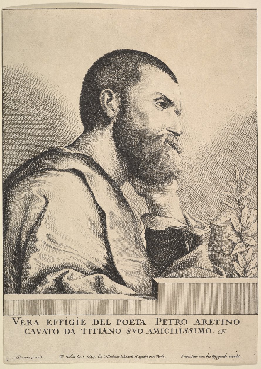 彼得罗·阿雷蒂诺（Pietro Aretino），1649年。 作者 瓦茨劳斯·霍拉尔