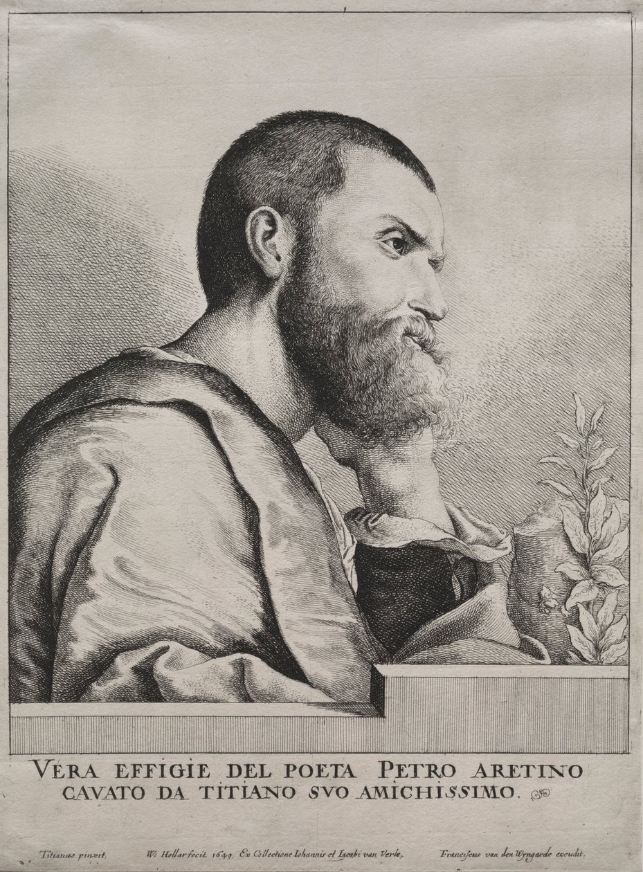 Pietro Aretino肖像，1649年。 作者 瓦茨劳斯·霍拉尔