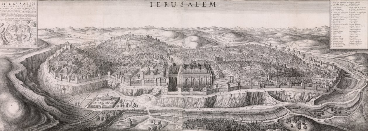 耶路撒冷的前景，1660年，1660年。 作者 瓦茨劳斯·霍拉尔