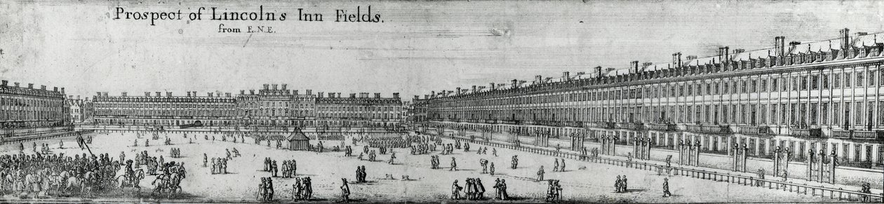 Lincolns Inn Fields的前景，c.1650 作者 瓦茨劳斯·霍拉尔
