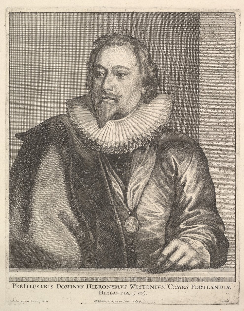 理查德·韦斯顿（Richard Weston），波特兰伯爵，1645年。 作者 瓦茨劳斯·霍拉尔