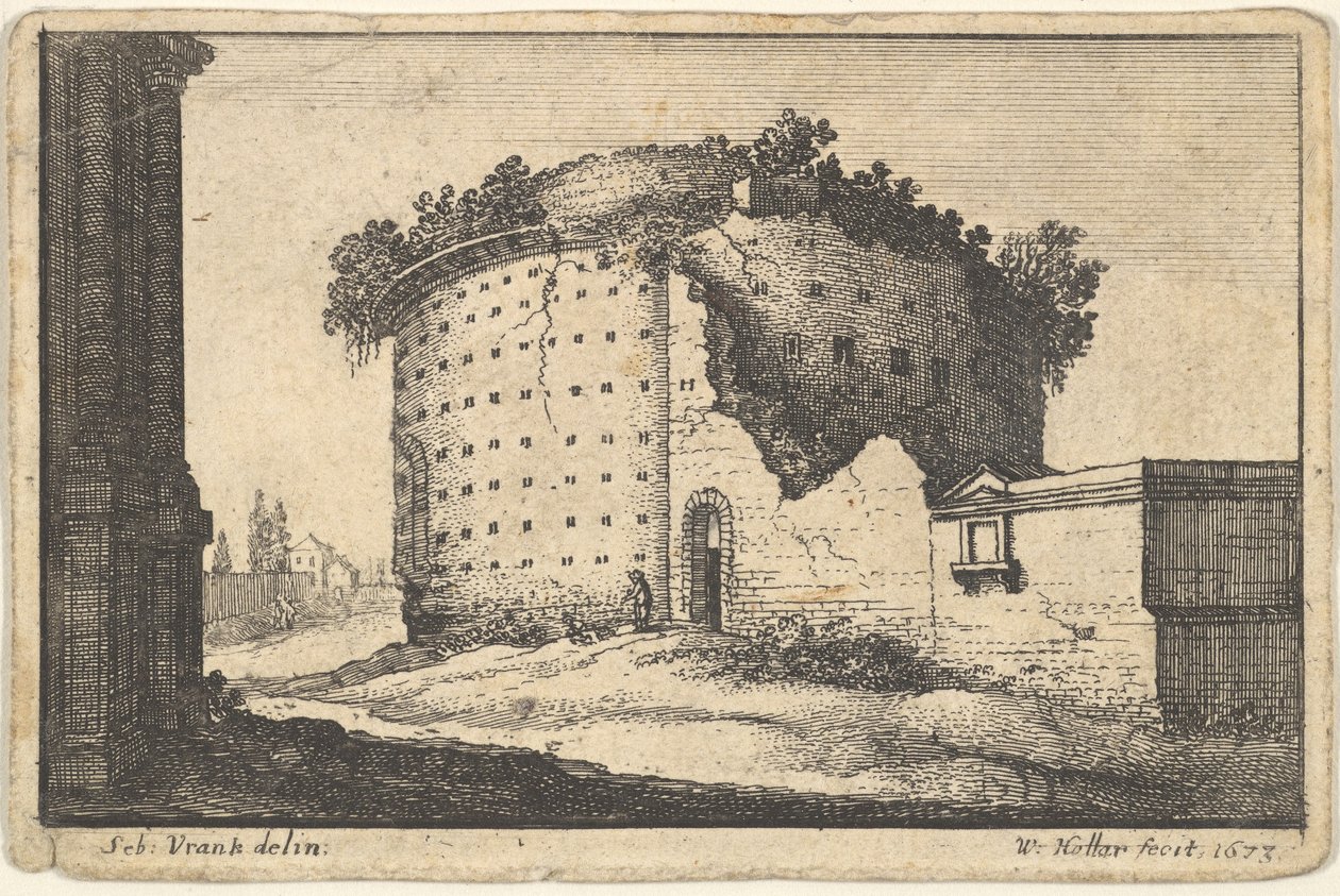 圆形建筑的废墟，1673年。 作者 瓦茨劳斯·霍拉尔