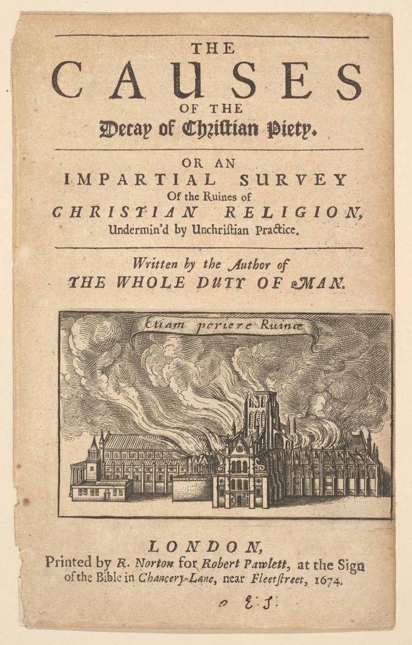 1671年或以后，莱克斯·伊格内亚（St. Pauls Burning），圣保罗·伯林（St. Pauls Burning） 作者 瓦茨劳斯·霍拉尔
