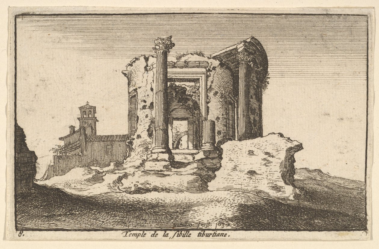 Tiburtine Sybil的寺庙，1650年。 作者 瓦茨劳斯·霍拉尔