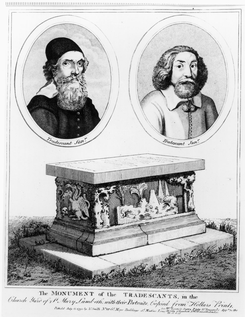 在圣玛丽兰贝斯，酒吧的教堂围场的商人的纪念碑。在1793年 作者 瓦茨劳斯·霍拉尔