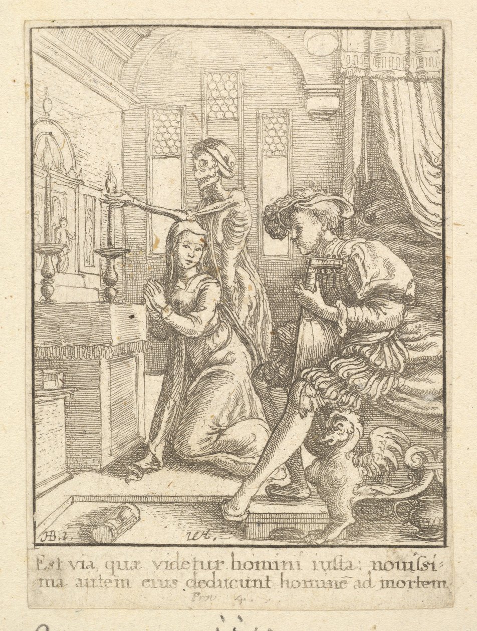 修女，来自死亡之舞，1651年。 作者 瓦茨劳斯·霍拉尔