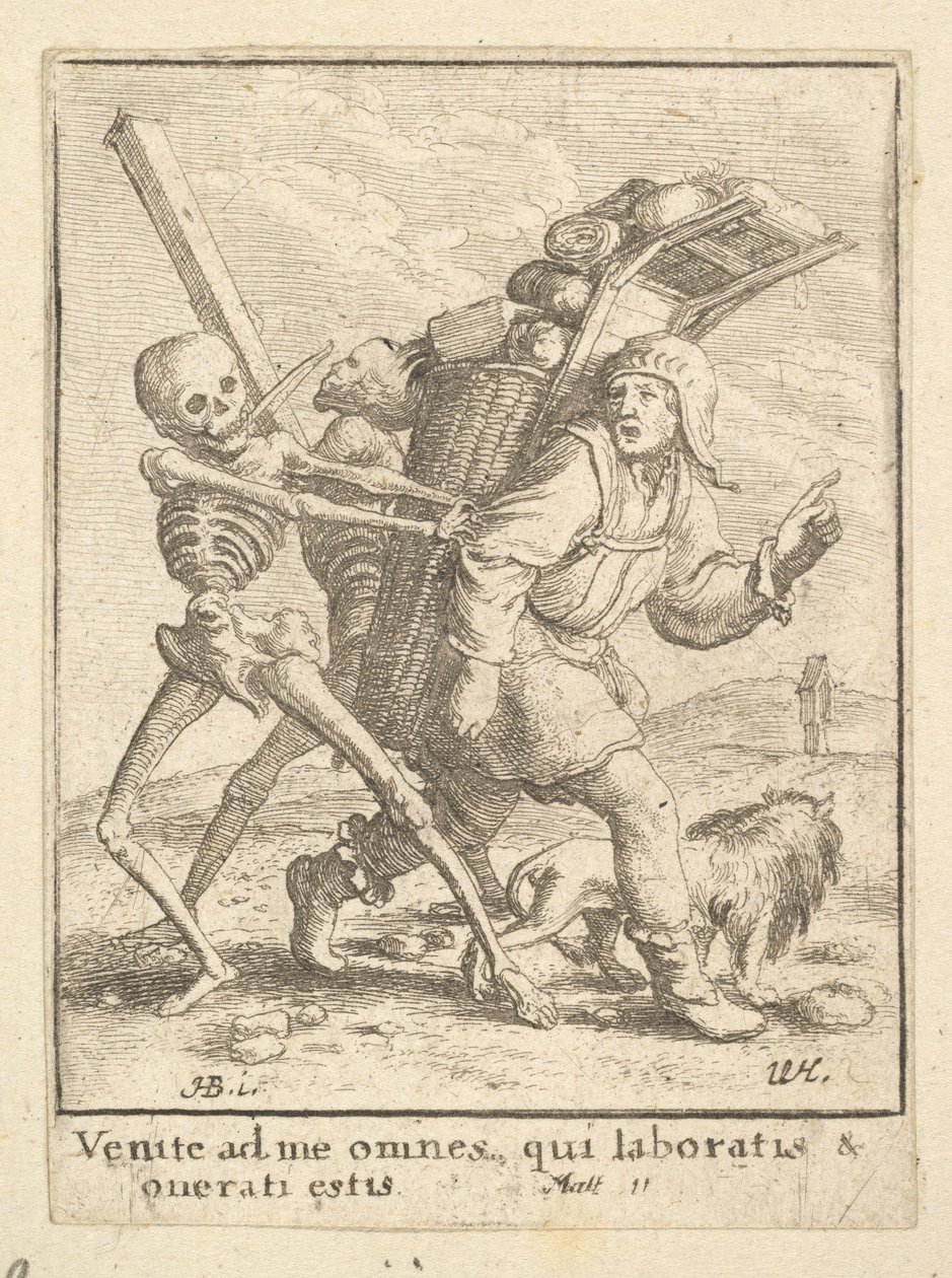小鹿，摘自死亡之舞，1651年。 作者 瓦茨劳斯·霍拉尔