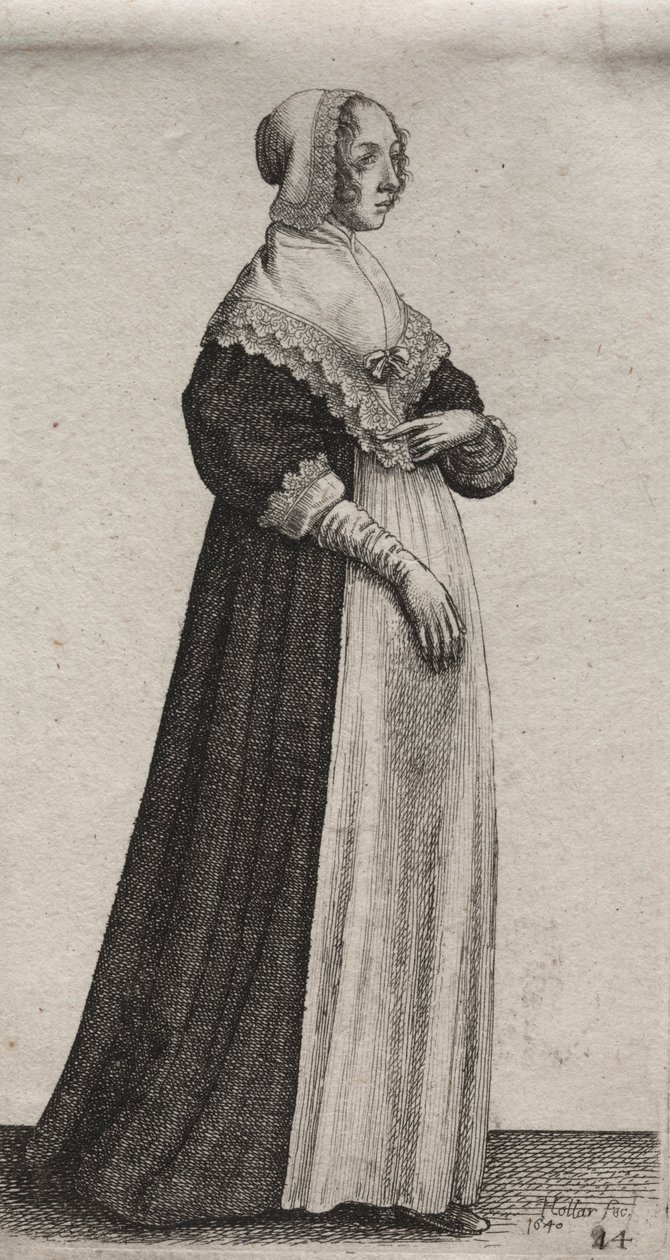 从贵族到乡村妇女，英国妇女的几种习性，1640年。 作者 瓦茨劳斯·霍拉尔
