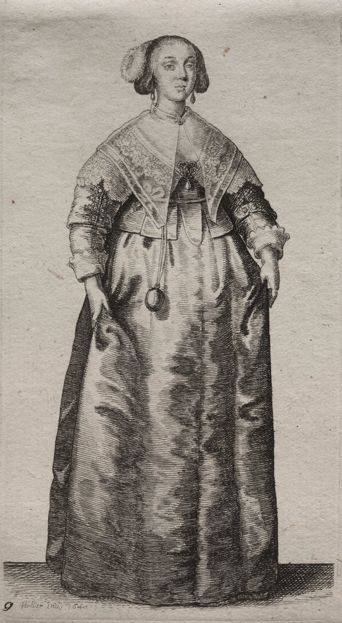从贵族到乡村妇女，英国妇女的几种习性，1640年。 作者 瓦茨劳斯·霍拉尔