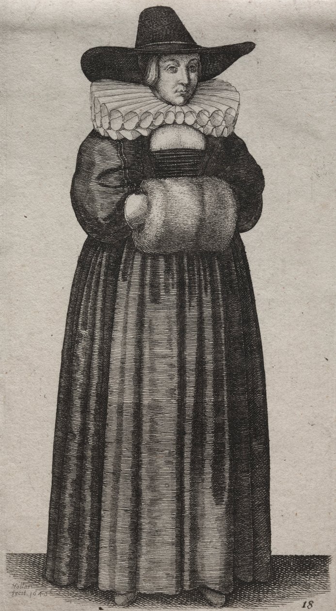从贵族到乡村妇女，英国妇女的几种习性，1640年。 作者 瓦茨劳斯·霍拉尔