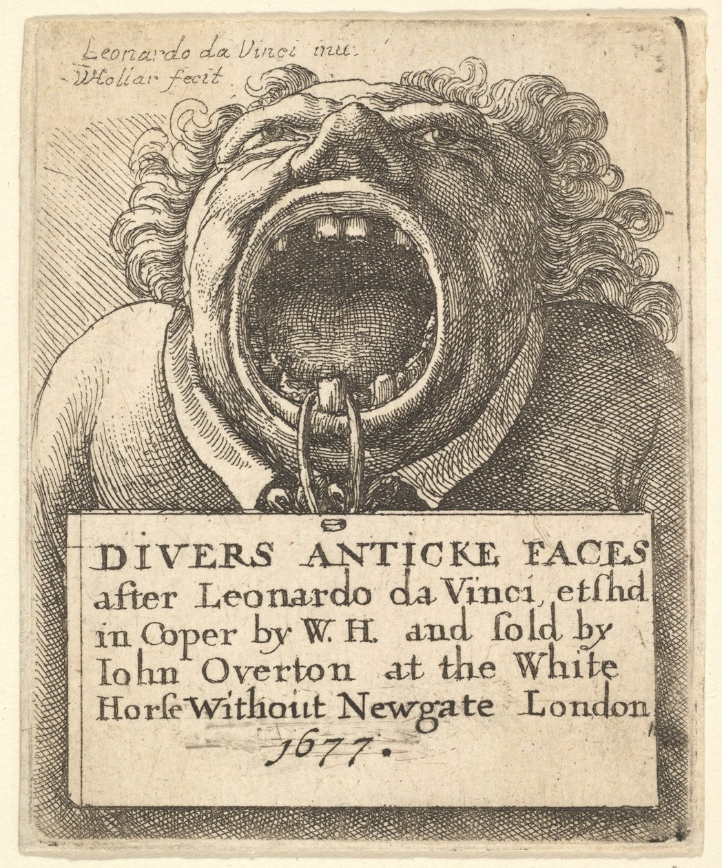 标题页，《潜水员Anticke Faces》，1677年。 作者 瓦茨劳斯·霍拉尔
