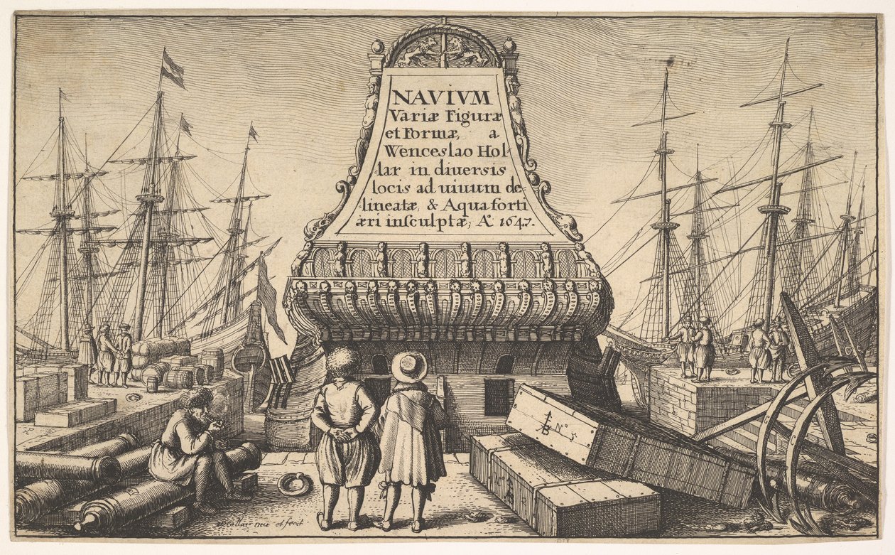 标题页：荷兰船只，1647年。 作者 瓦茨劳斯·霍拉尔