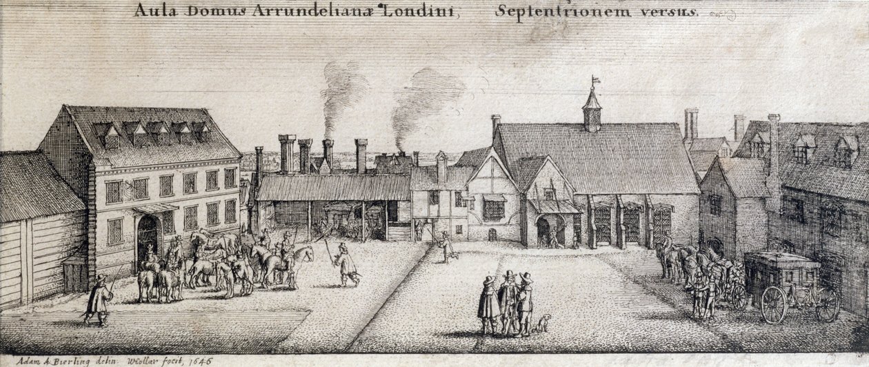 1646年由Adam Bierling雕刻的Arundel House，Strand，London的视图 作者 瓦茨劳斯·霍拉尔