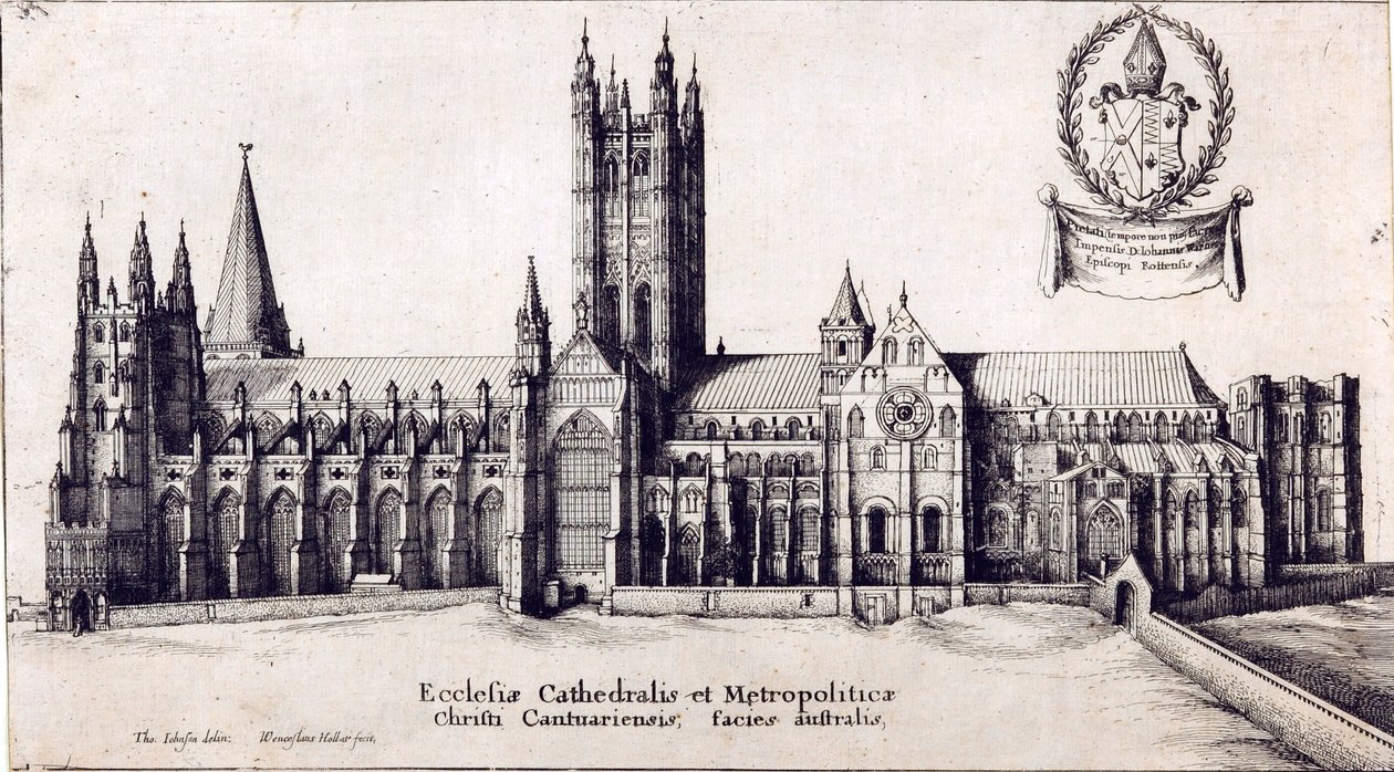 View of Canterbury Cathedral from the south, c.1638-66 作者 瓦茨劳斯·霍拉尔