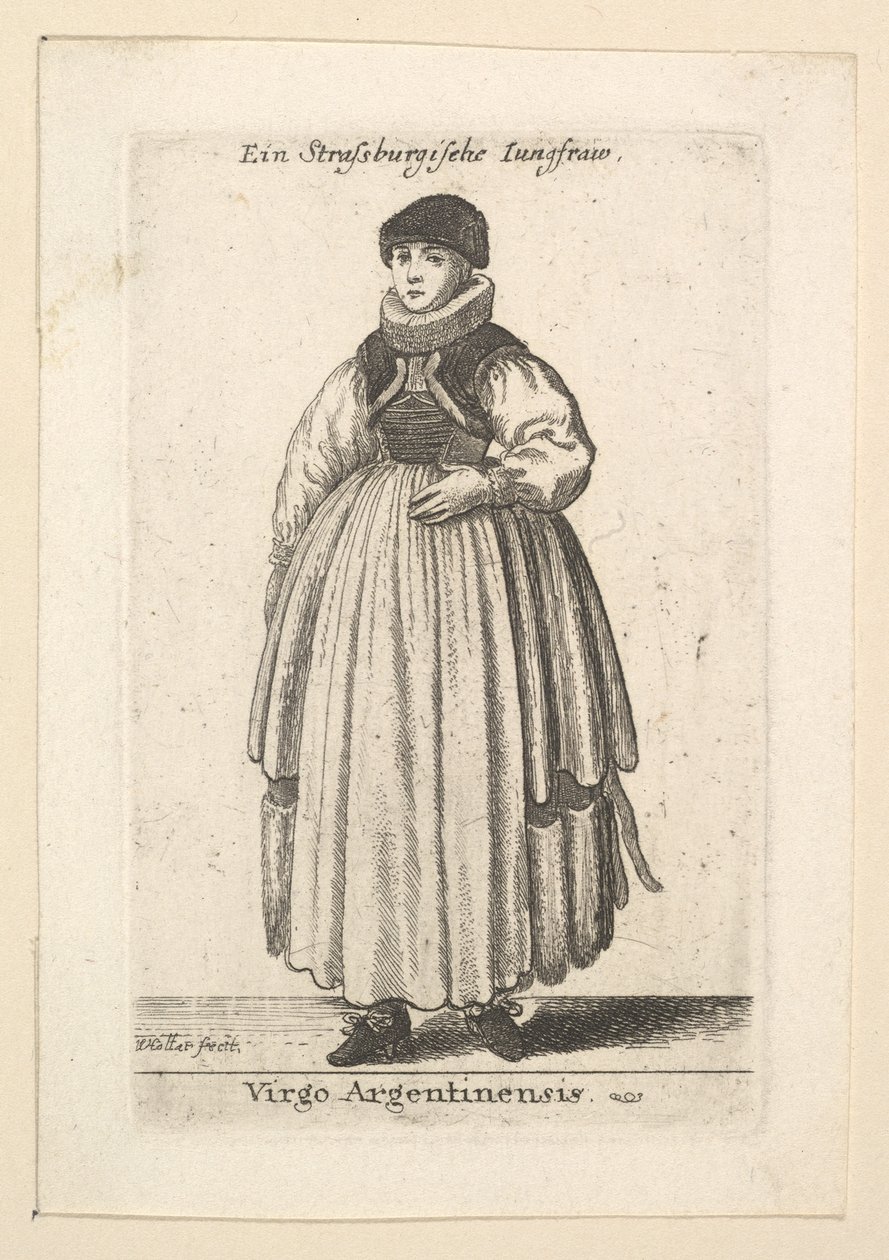 Virgo Argentinensis。来自斯特拉斯堡的未婚女子，1625-77年。 作者 瓦茨劳斯·霍拉尔
