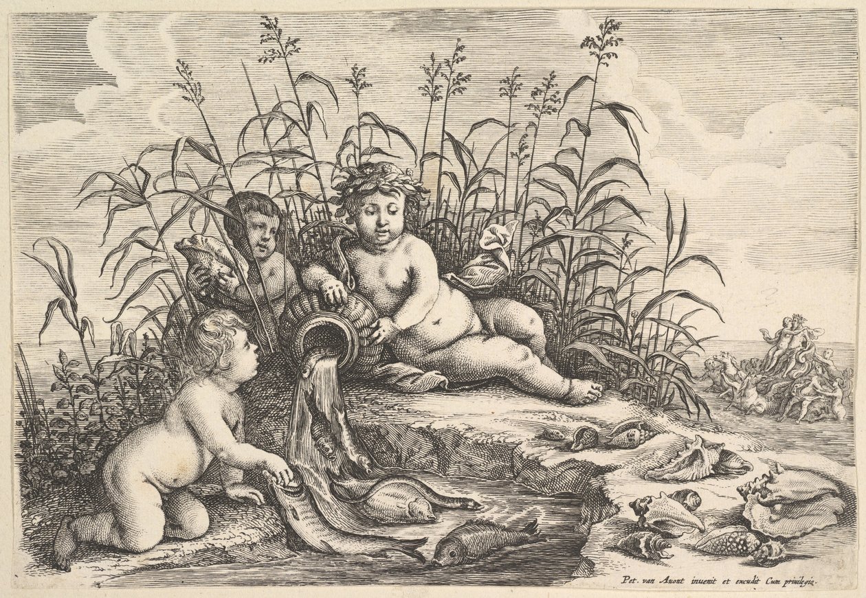 水四元素，约。 1647。 作者 瓦茨劳斯·霍拉尔