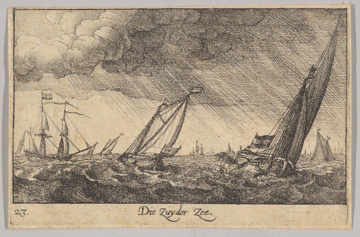 Zuyder Zee，1635年。 作者 瓦茨劳斯·霍拉尔
