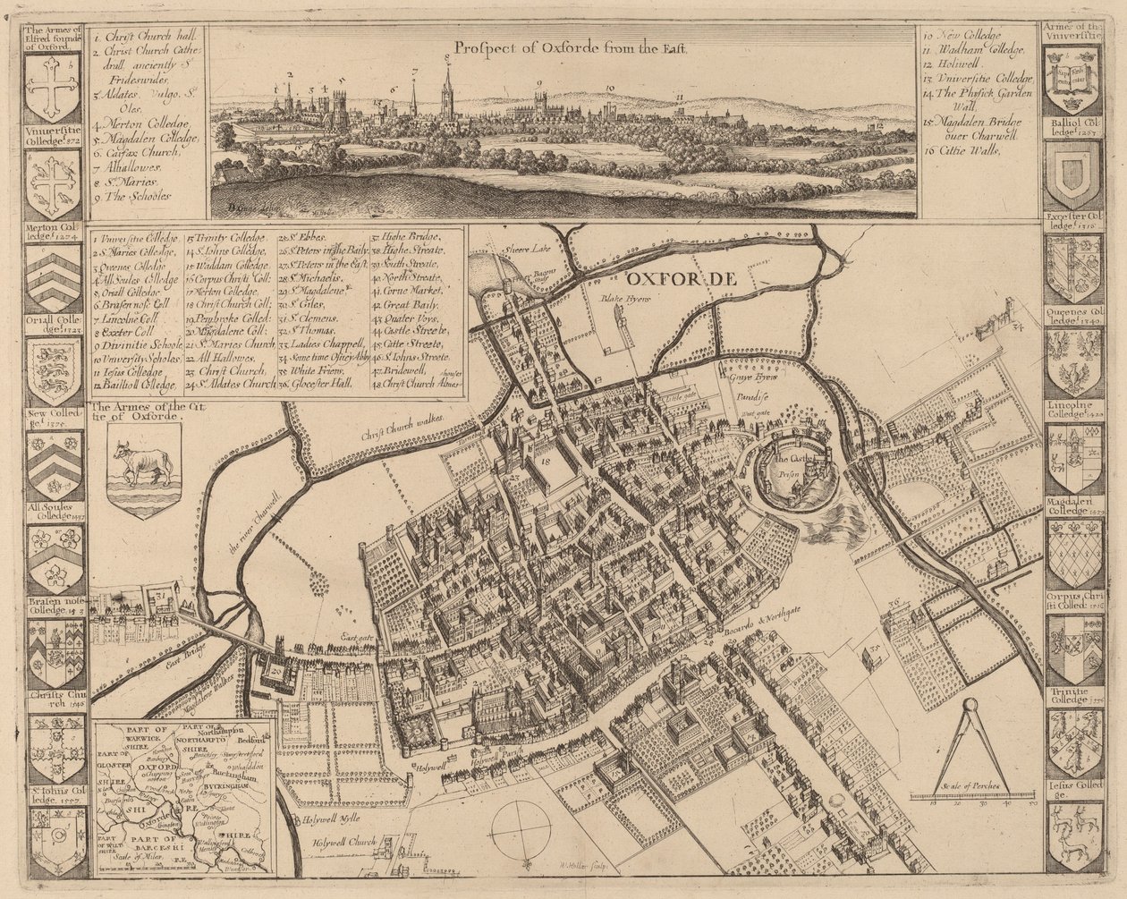 牛津前景 作者 D. Gage 之后的 Wenceslaus Hollar