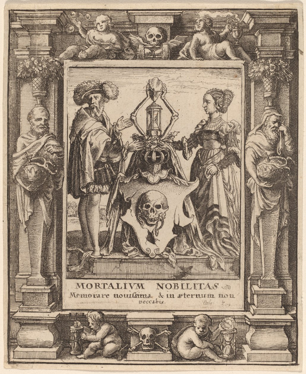 死神的纹章 作者 瓦茨拉夫·霍拉尔（Hans Holbein the Younger） 亚伯拉罕·范·迪彭贝克（Abraham van Diepenbeeck）之后
