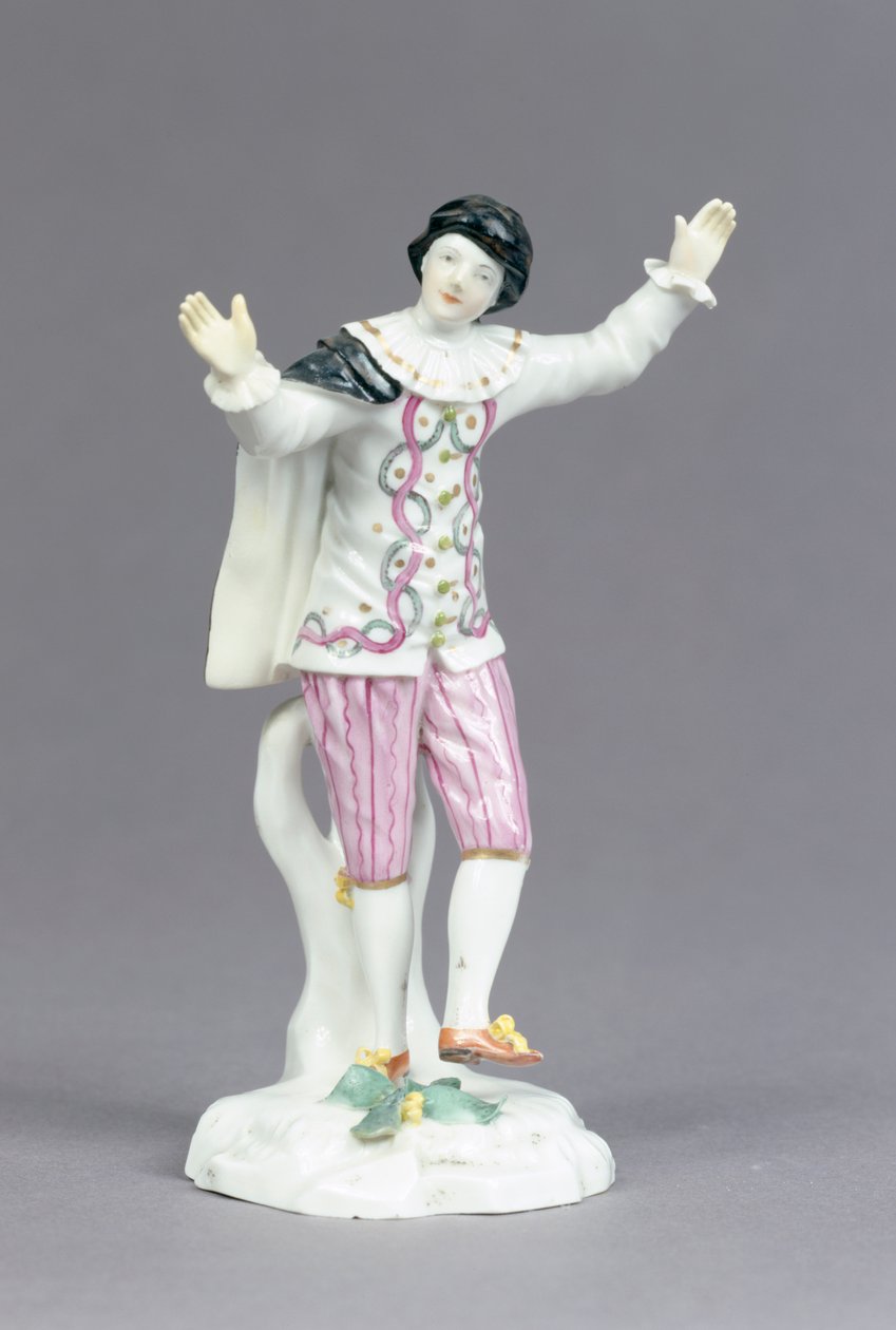 Scaramuccia，来自&39;Commedia dell&39;Arte&39;集团，由Fuerstbischoefliche Fayencemanufaktur Fulda制作，1770年（瓷器） 作者 瓦茨拉夫新