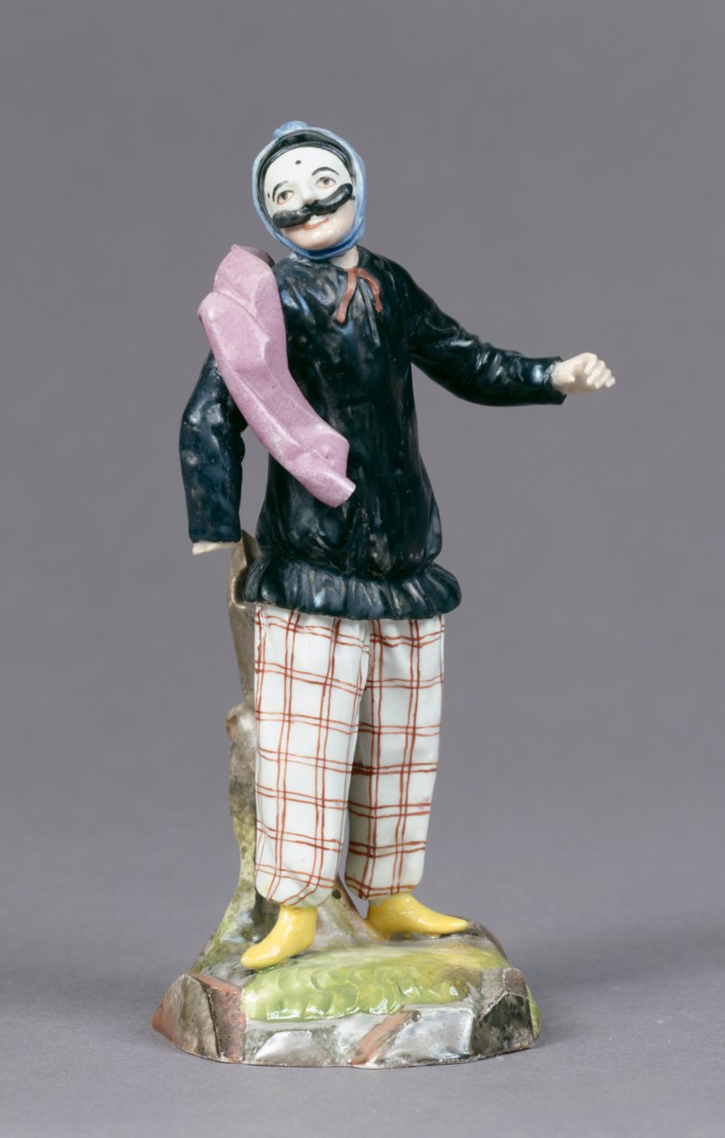 来自“Commedia dell&39;Arte”组合的Harlequin，由Fuerstbischoefliche Fayencemanufaktur Fulda制作，1770年（瓷器） 作者 瓦茨拉夫新