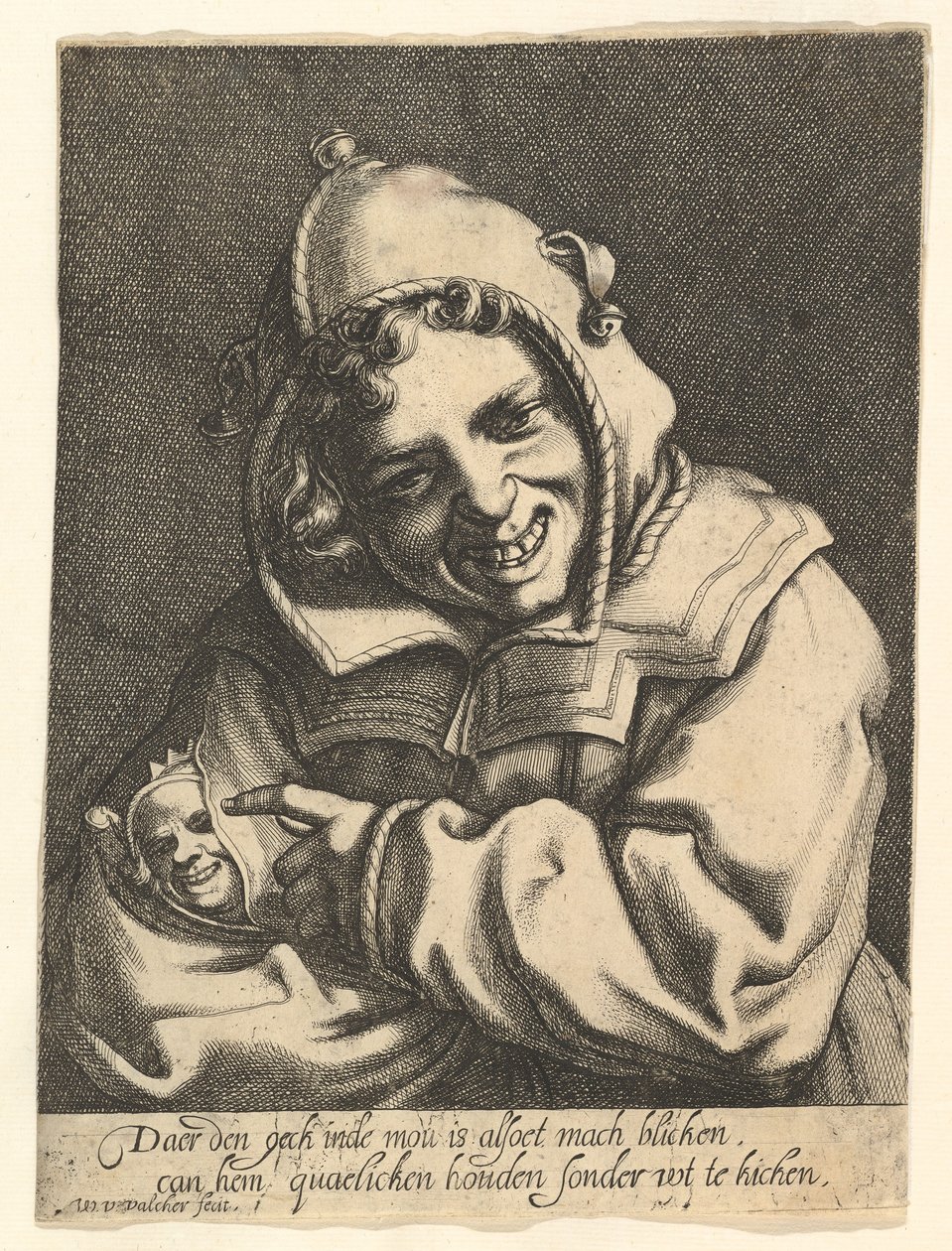 笑傻瓜，约。 1612。 作者 Werner Jacobsz。范登瓦尔克特