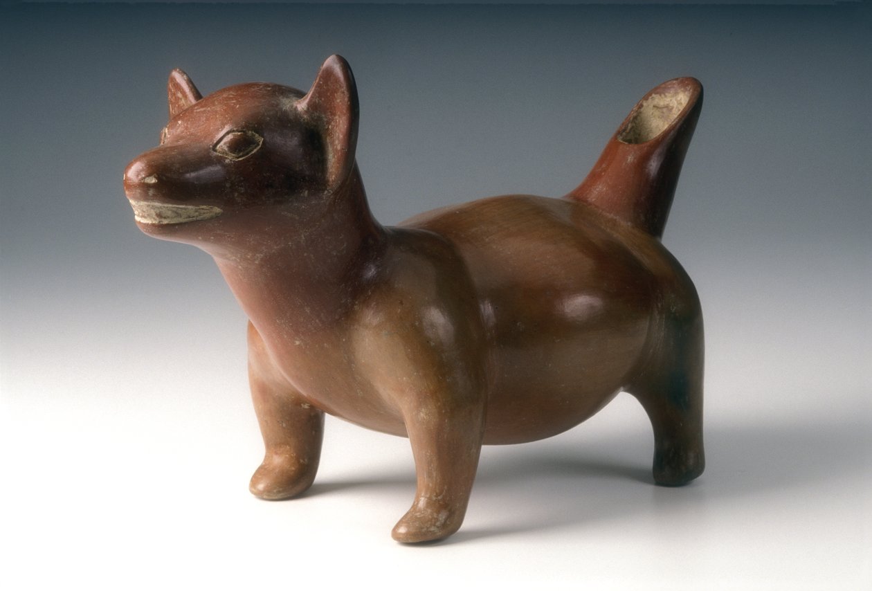 Dog Effigy Vessel，c.200 BCE-300 CE（陶瓷） 作者 西墨西哥