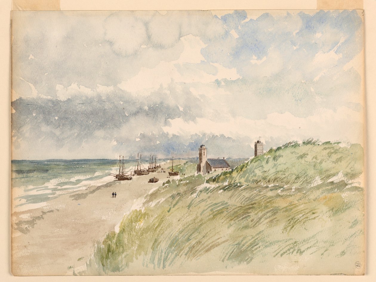 绘画，荷兰卡蒂维海岸，1887 年 8 月 21 日 作者 小惠特尼·沃伦