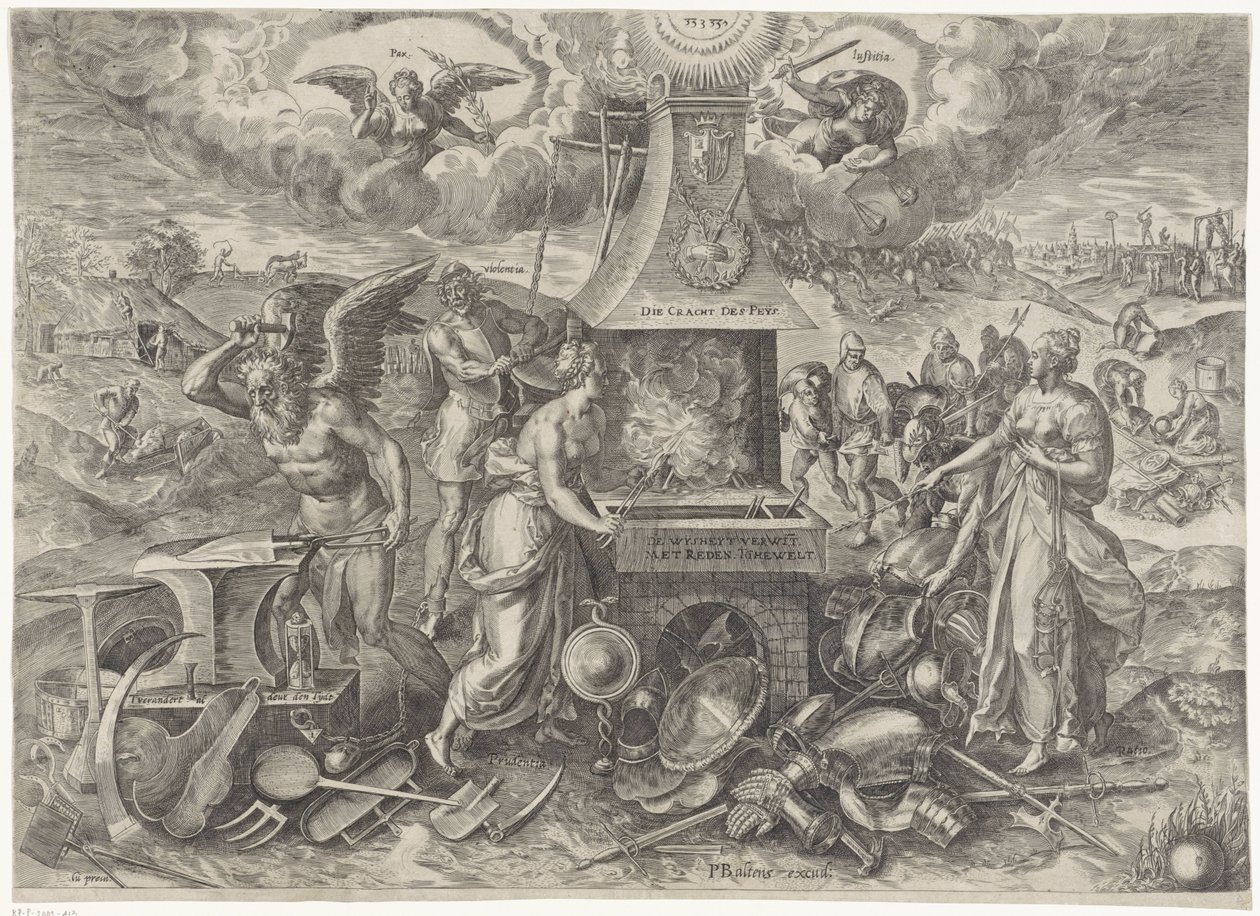 和平的力量，1577 Die Cracht des Peys（物体上的标题） 关于荷兰新的和平时期的寓言（丛书名） 作者 维里克斯