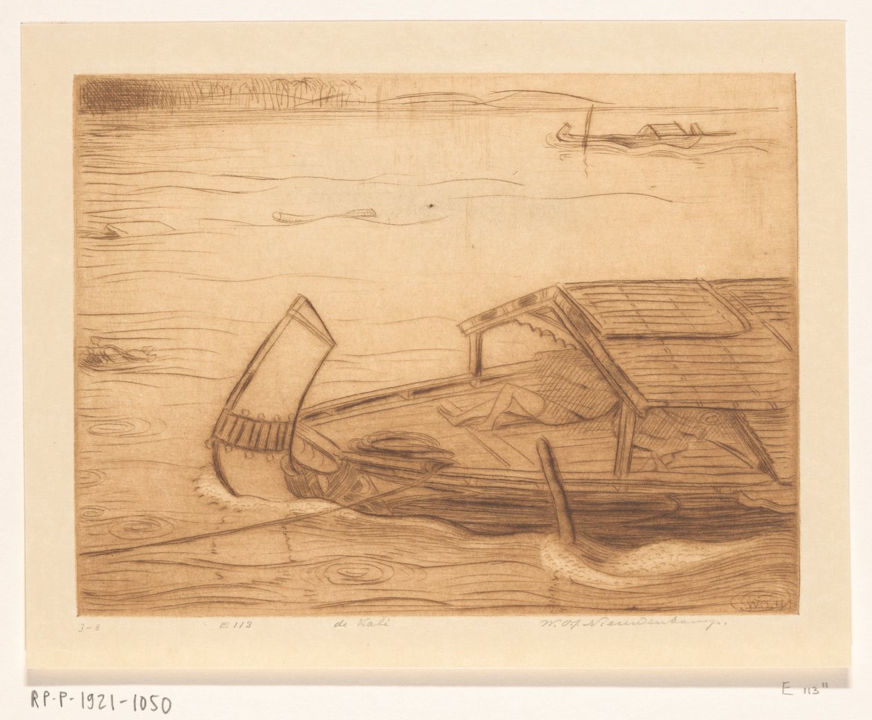 停泊在泗水卡利马斯河上的船只
河流（原标题） 作者 Wijnand Otto Jan Nieuwenkamp（艺术家签名）