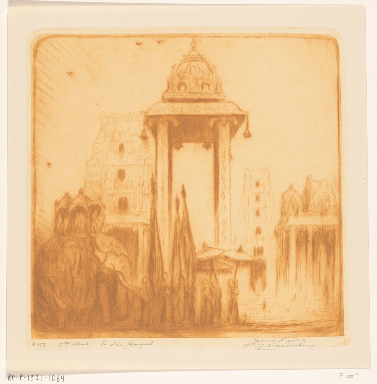 英属东印度群岛一座寺庙的庭院
寺庙里（原标题） 作者 Wijnand Otto Jan Nieuwenkamp（艺术家签名）