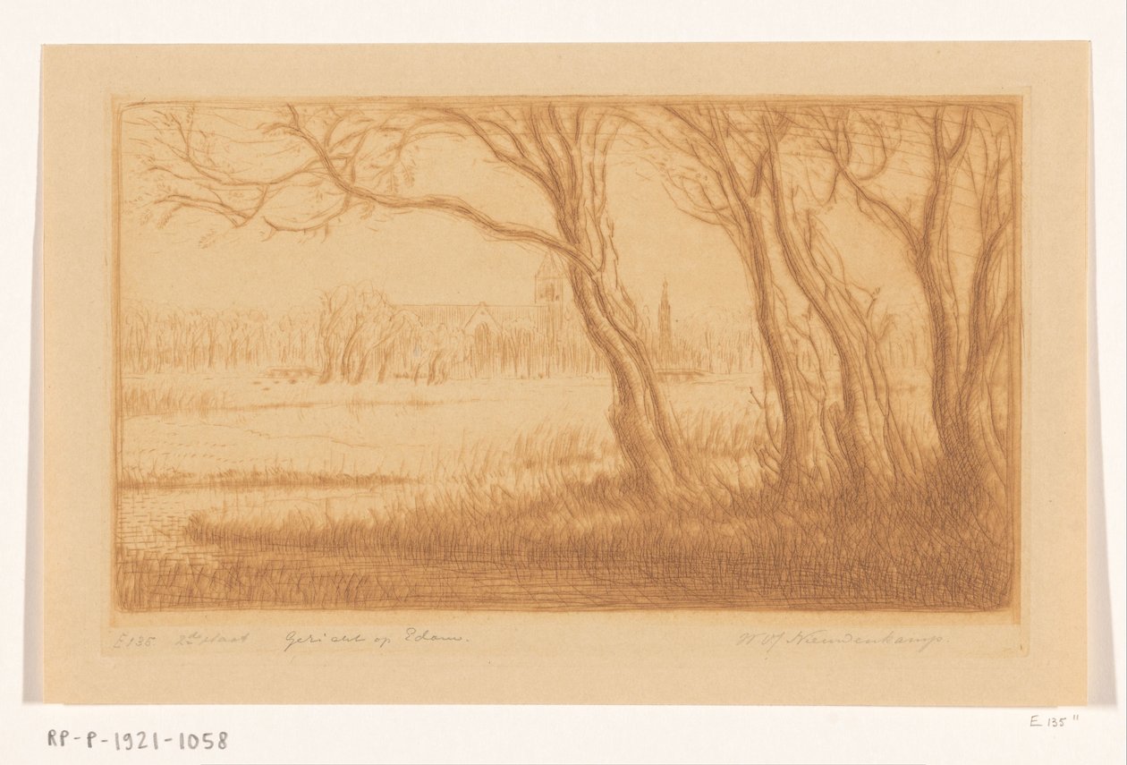 伊丹风光（原标题） 作者 Wijnand Otto Jan Nieuwenkamp（艺术家签名）