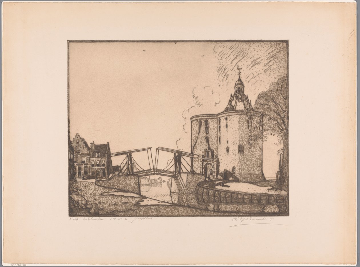 恩克惠曾的德洛梅达利斯景观
Enkhuizen，Dromedaris（原物上的标题） 作者 Wijnand Otto Jan Nieuwenkamp（艺术家签名）