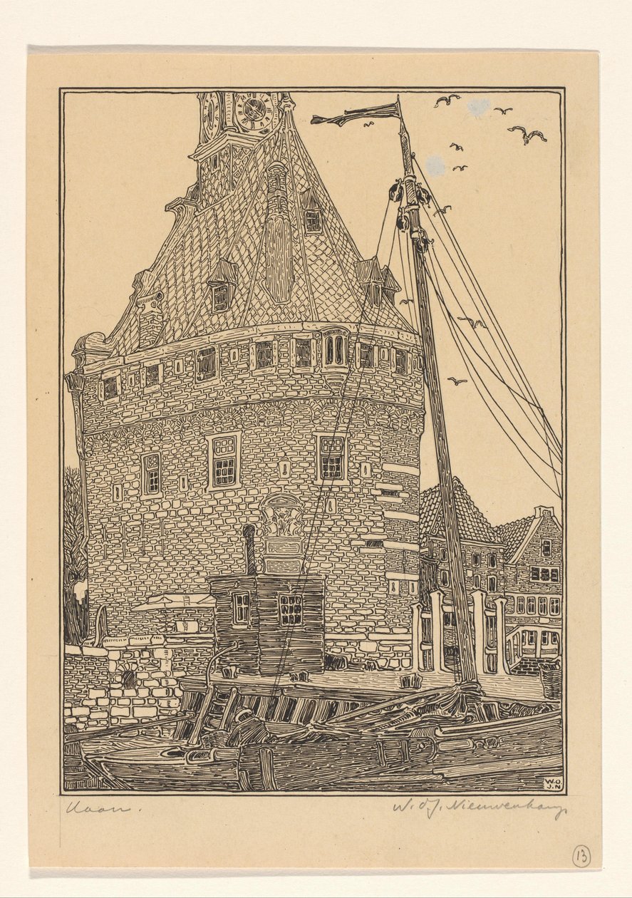 霍恩主塔 作者 Wijnand Otto Jan Nieuwenkamp（艺术家签名）