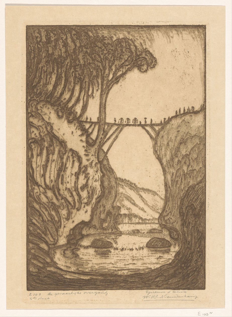 巴厘岛河谷上的木桥
危险的过渡（原标题） 作者 Wijnand Otto Jan Nieuwenkamp（艺术家签名）