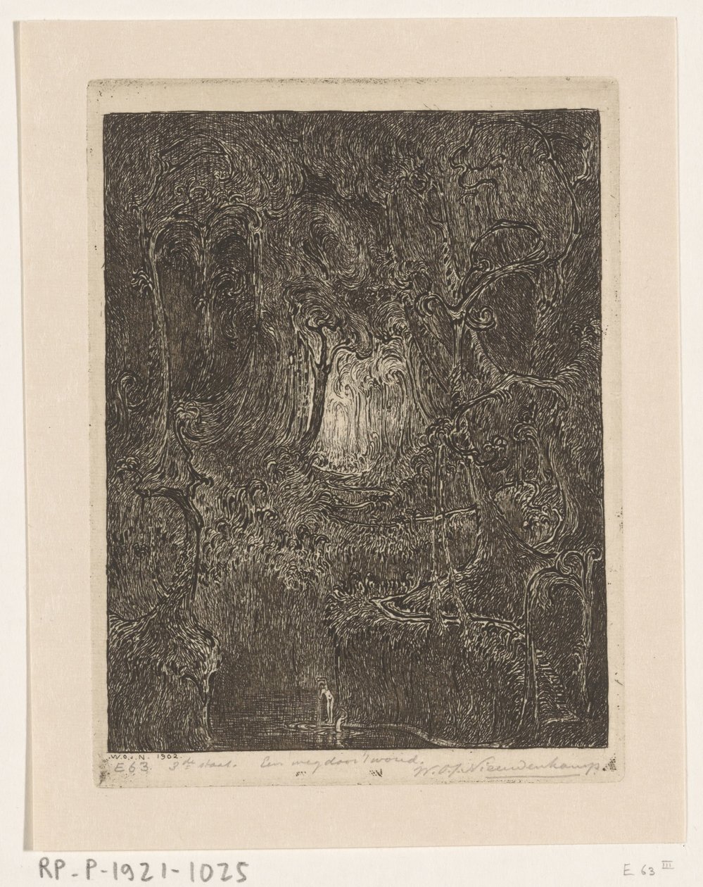 爪哇丛林
穿越森林的道路（原标题） 作者 Wijnand Otto Jan Nieuwenkamp（艺术家签名）
