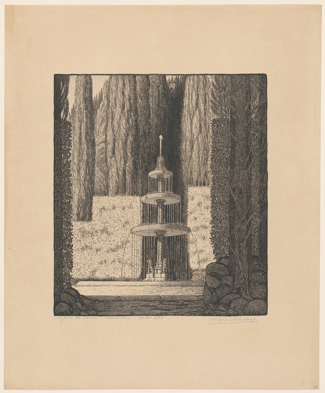 Riposo dei Vescovi Florence（原物上的标题） 作者 Wijnand Otto Jan Nieuwenkamp（艺术家签名）