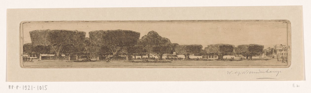 日惹苏丹王宫花园中的瓦林树
日惹广场（原标题） 作者 Wijnand Otto Jan Nieuwenkamp（艺术家签名）