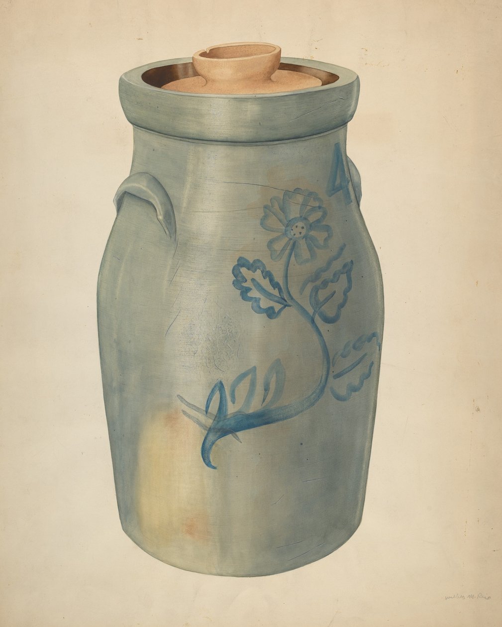 陶器黄油搅拌器，约1938年。 作者 威尔伯·赖斯