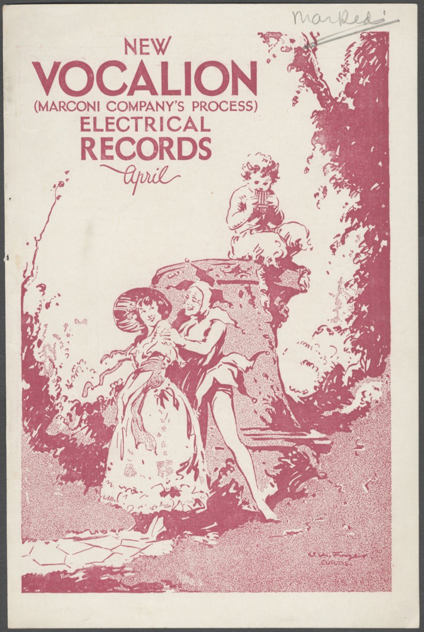 Vocalion唱片公司公告, 1920年代 作者 Wilfred Fryer，柯蒂斯广告公司