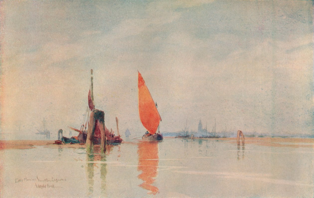 清晨。威尼斯泻湖，c1917 作者 威尔弗里德·威廉姆斯·鲍尔