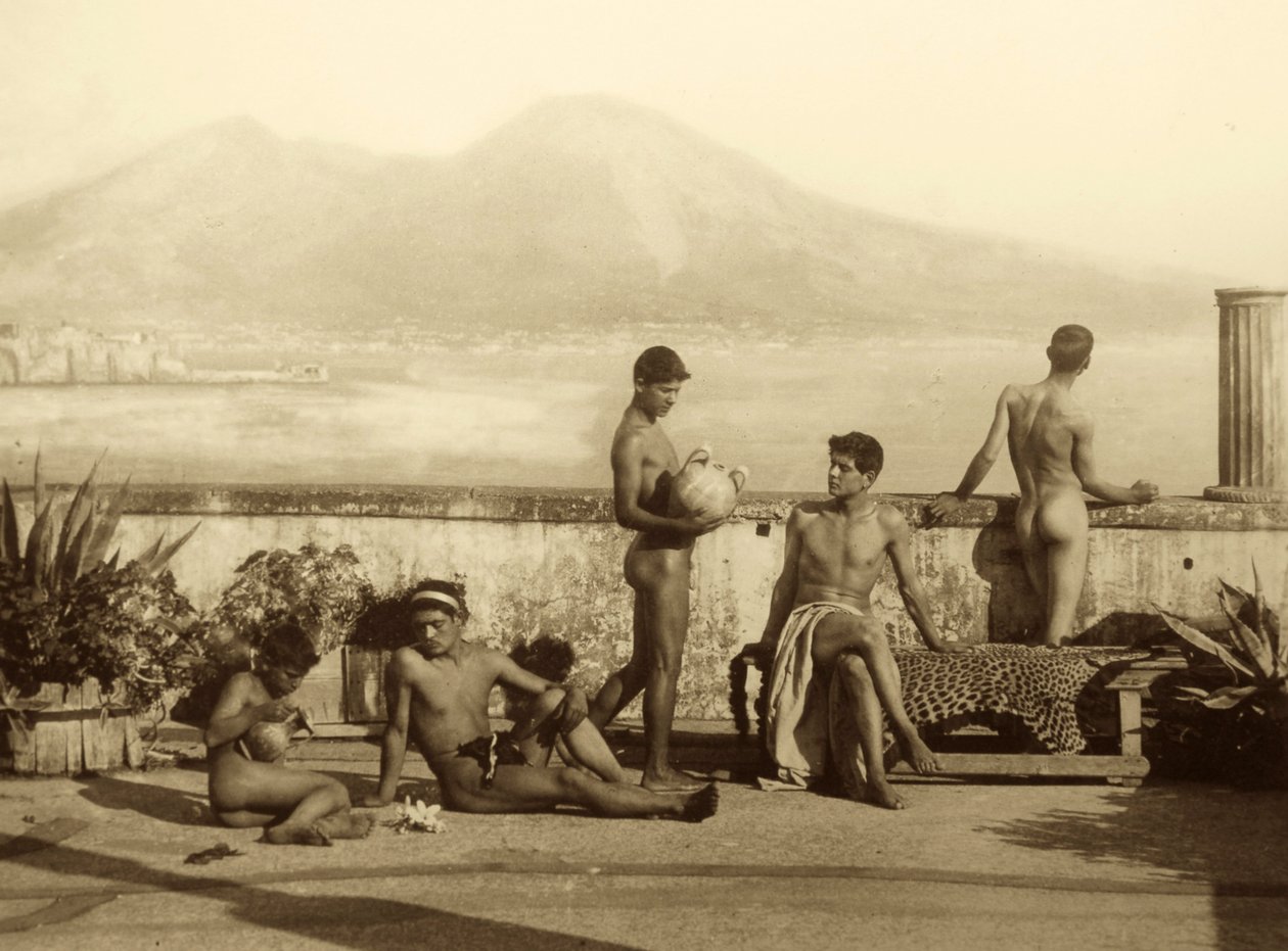 古典场景，南美洲火地岛。 c.1899（棕褐色照片） 作者 威廉·冯·格洛登男爵