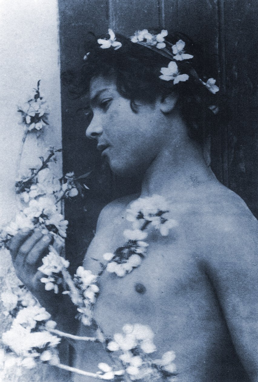 一个小男孩头发花的研究，1899年（青型） 作者 威廉·冯·格洛登男爵
