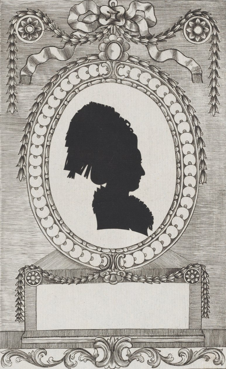 恩岑贝格伯爵夫人的剪影，Stiftsfräulein，1784-1834。 作者 威廉·阿克曼